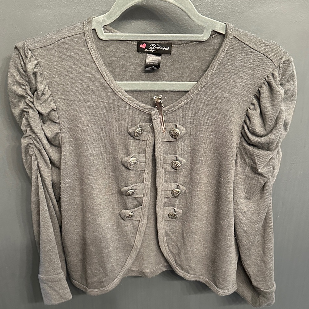 Delirious Light Gray Button-Down Shirt